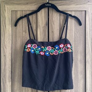 Hollister Embroidered Cropped Tank Top